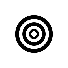 Single Target Icon – Flat Vector Symbol of Goal and Achievement