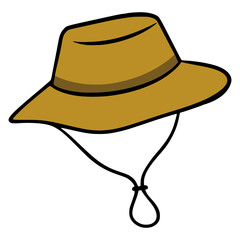 fashion hat summer hot weather flat color vector illustration template design