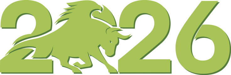 2026 Year of the Horse Chinese Zodiac Animal Silhouette vector illustration
