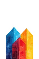 Abstract colorful geometric shapes representing buildings or blocks