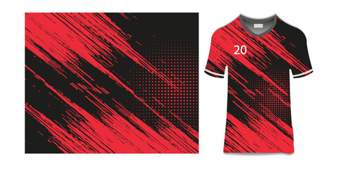 sublimation jersey design grunge brush red black halftone sporty modern racing abstract horror flashy lines motorsport car sticker livery game esport.eps10 © Mul