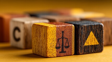 Legal And Financial Business Growth Symbolism With Wooden Blocks