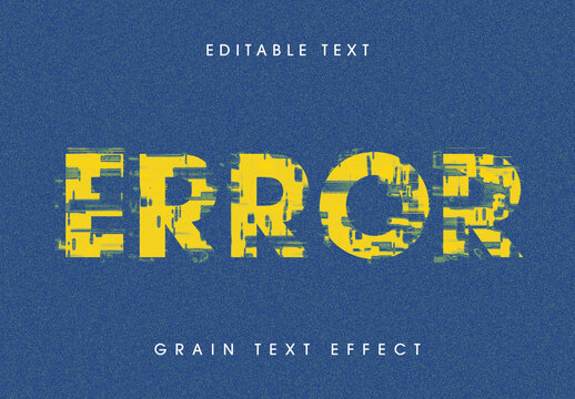 Glitch Text Effect Mockup