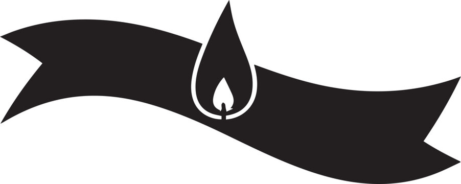 World aids day awareness ribbon with flame symbol of hope and remembrance