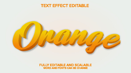 orange text effect 3d style vector editable