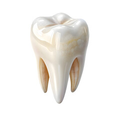 Realistic human molar tooth isolated on transparent background