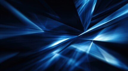 Dynamic blue abstract background with sharp light reflections and geometric patterns, ideal for tech and design projects.