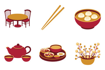 Flat vector icons for seven principles, featuring fire, target, coins, glove, representing Kwanzaa tenets,