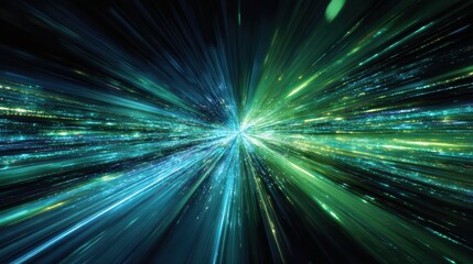 Dynamic burst of light with vibrant colors, representing energy and speed in a technological landscape.
