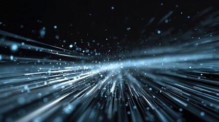 Dynamic light particles create a visually stunning atmosphere, emphasizing speed and innovation in technology.