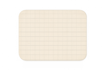 Blank grid paper sticker with rounded corners for memo, note, label, or message on transparent background