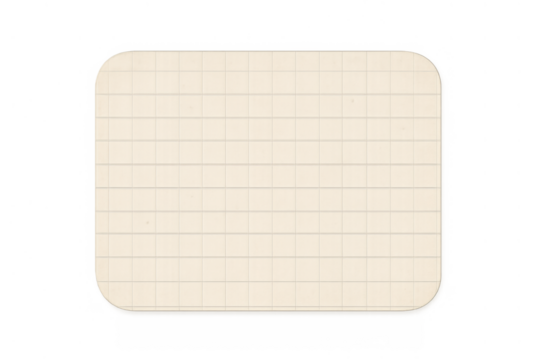 Blank grid paper sticker with rounded corners for memo, note, label, or message on transparent background - Powered by Adobe