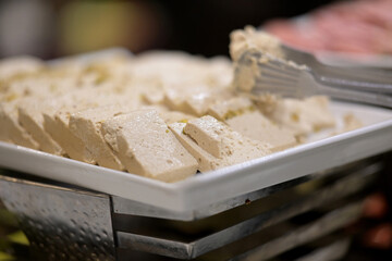 Delicious halva dessert ready to be served now