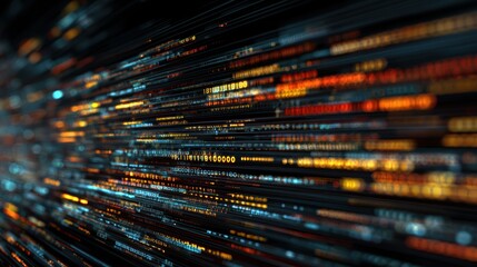 Dynamic motion of lights creating a sense of speed and innovation in a digital environment.