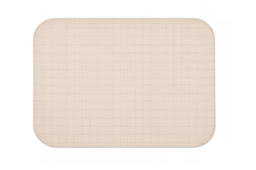 Beige squared paper with rounded corners, empty memo pad for notes, to-do lists, and planning on transparent background