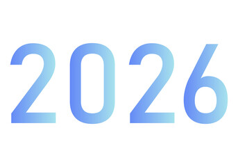 Bright blue gradient numbers 2026 on a transparent background