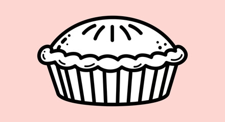 Freshly Baked Pie Silhouette Icon for Bakery and Dessert Designs