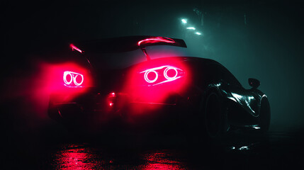 sports car backlights, dangerous vibes