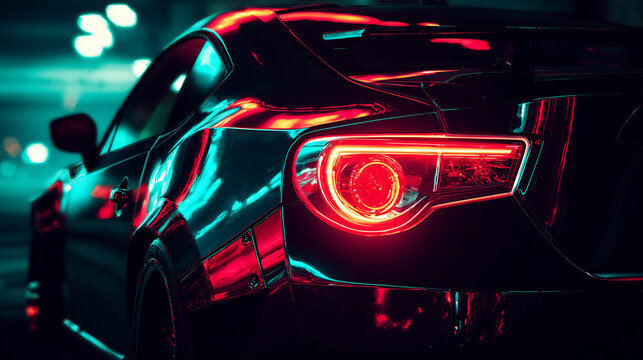 sports car backlights, dangerous vibes