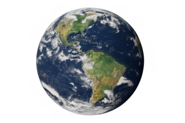 Earth globe showing americas from space, reflecting global connection, environment, and world travel concept