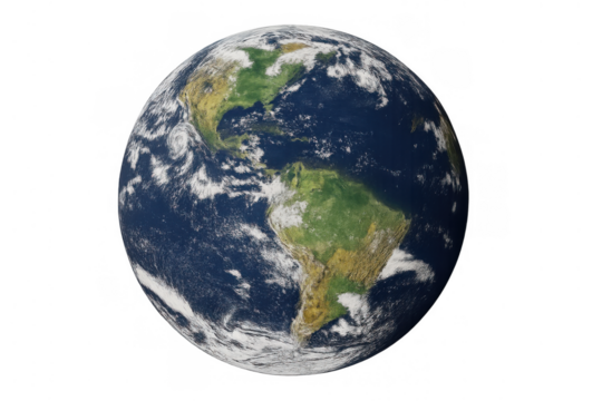 Earth globe showing americas from space, reflecting global connection, environment, and world travel concept