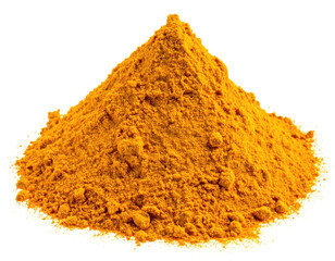 Close up of a pile of vibrant yellow powder on a black background