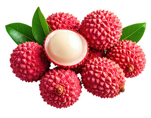 Vivid close-up of ripe, textured red fruits, showing a creamy white interior