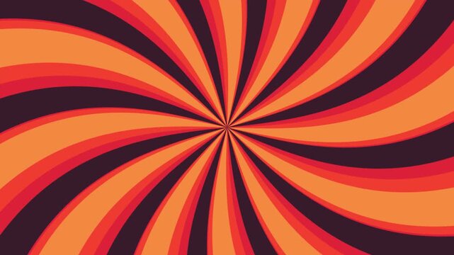 Psychedelic Orange and Red Spiral Background Animation. 4K Video