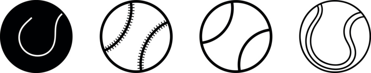 Softball vector icon set. baseball illustration sign collection. ball symbol or logo.
