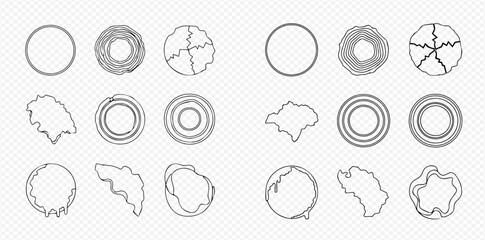Set of various top view tree plan symbols for architectural and landscape design projects.