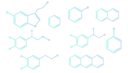 化学物質の構造式のフレームイラスト © gelatin