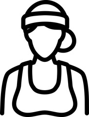 Female Runner Line Icon
