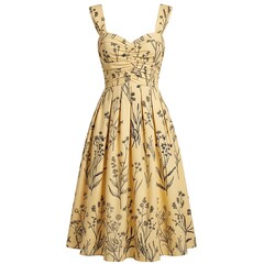 Dress with yellow floral pattern