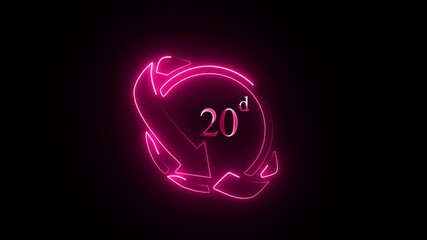 Arrow Turning 20 Degree Angle Pink Neon