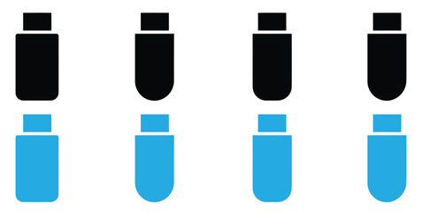 USB drive icons in black and blue for data storage solutions,Usb icon logo design. Flash disk sign and symbol. flash drive sign. usb charging