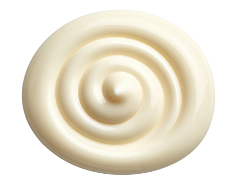 Creamy, off-white swirl on a black background, resembling a dollop or spiral