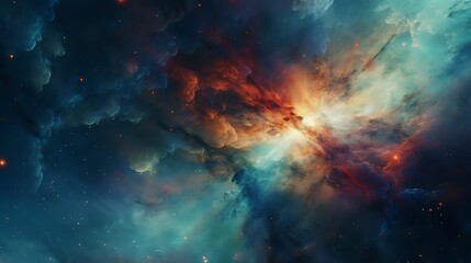 Obraz premium A stunning cosmic nebula filled with colors.