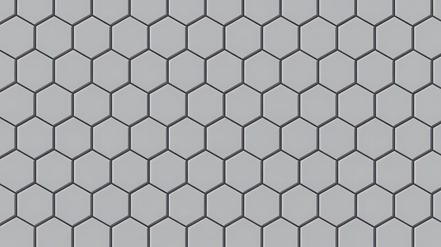 Seamless geometric pattern of interlocking hexagonal shapes in a subtle grey tone