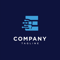 Letter E Virtual Reality Logo Icon Vector