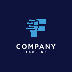 Letter F Virtual Reality Logo Icon Vector