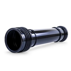 Black Industrial Pipe with Ribbed Design for Plumbing and Construction Use
