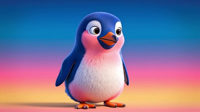 Delightful cartoon penguin waddling with charm, ready for animation or children's content, bringing joyful moments and playful antics to life