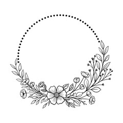 Flower frame vector illustration