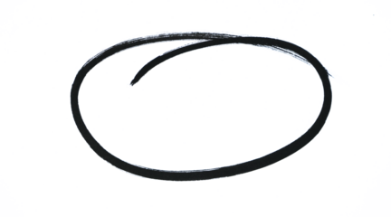 PNG Round doodle drawn with black marker on transparent background