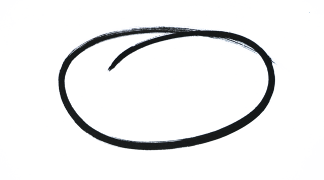 PNG Round doodle drawn with black marker on transparent background