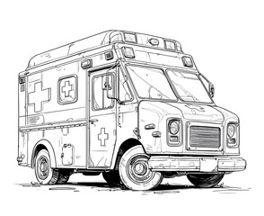 Ambulance car coloring page