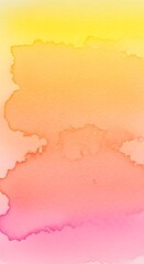 Abstract watercolor background with soft pastel shades of yellow, orange, and pink blending seamlessly to create a calming and artistic visual effect