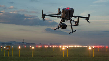 Drone flying near an airport