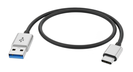 Usb 30 Typea To Usb Typec Cable On Black Background