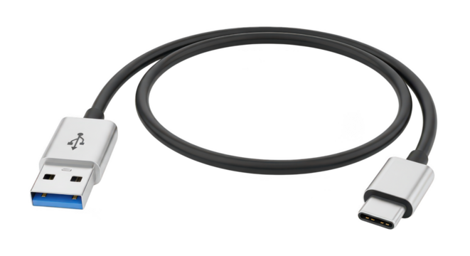 Usb 30 Typea To Usb Typec Cable On Black Background